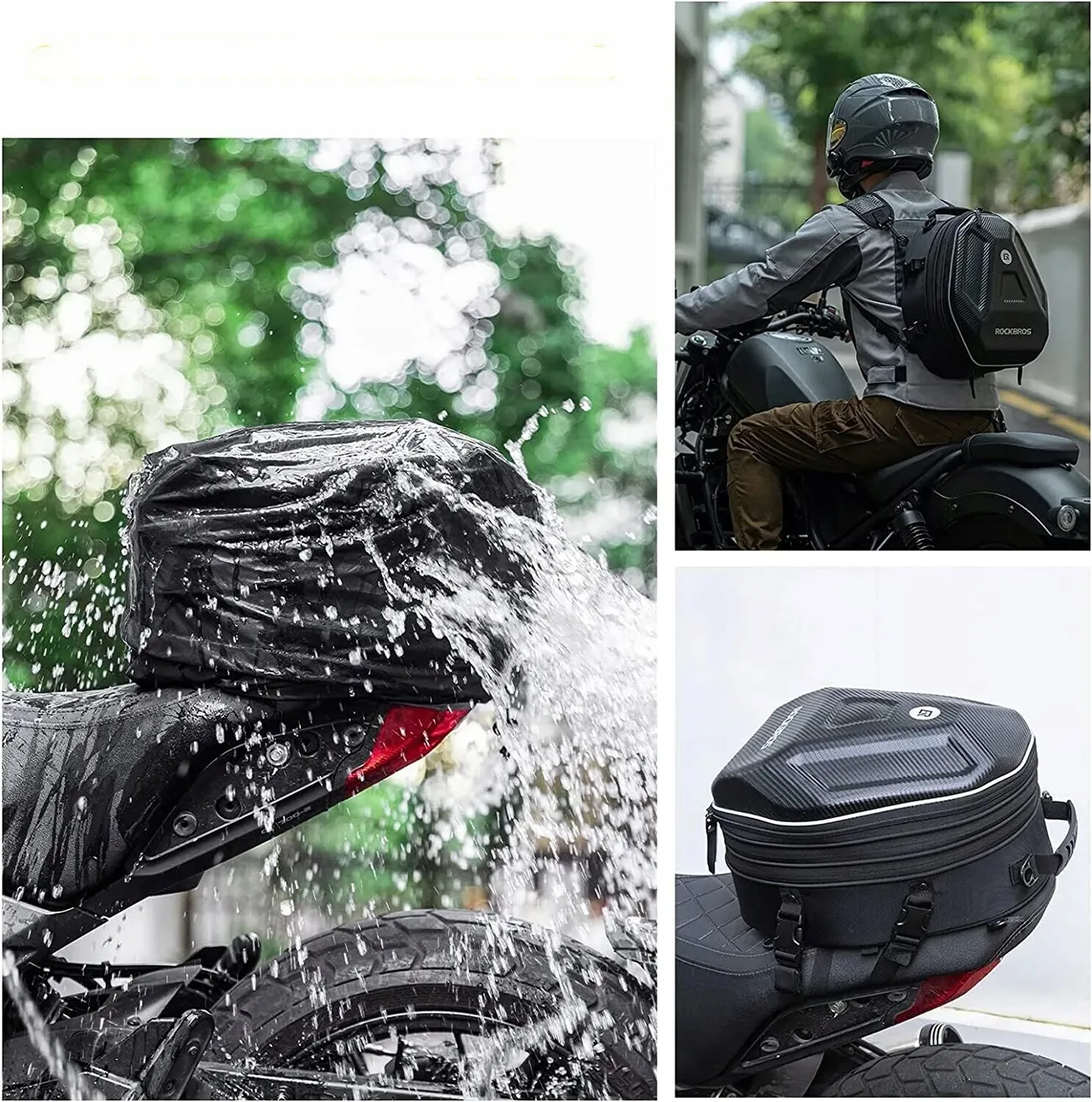 Torba motocyklowa plecak na kask mocowana na bak lub siedzeniu 35l - czarna 10