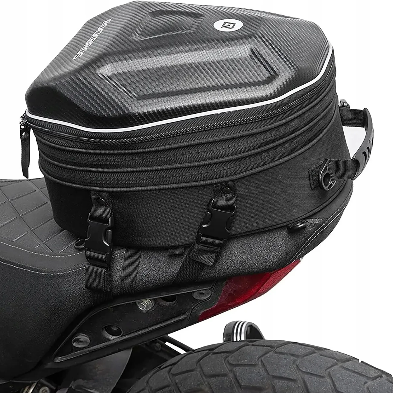 Torba motocyklowa plecak na kask mocowana na bak lub siedzeniu 35l - czarna 2