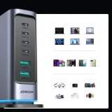 Stacja ładowania ładowarka wieloportowa GaN 65W EU 4x USB-C i 2x USB-A - ciemnoszara 10