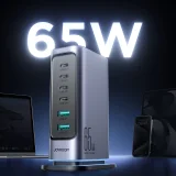 Stacja ładowania ładowarka wieloportowa GaN 65W EU 4x USB-C i 2x USB-A - ciemnoszara 7