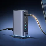 Stacja ładowania ładowarka wieloportowa GaN 65W EU 4x USB-C i 2x USB-A - ciemnoszara 8