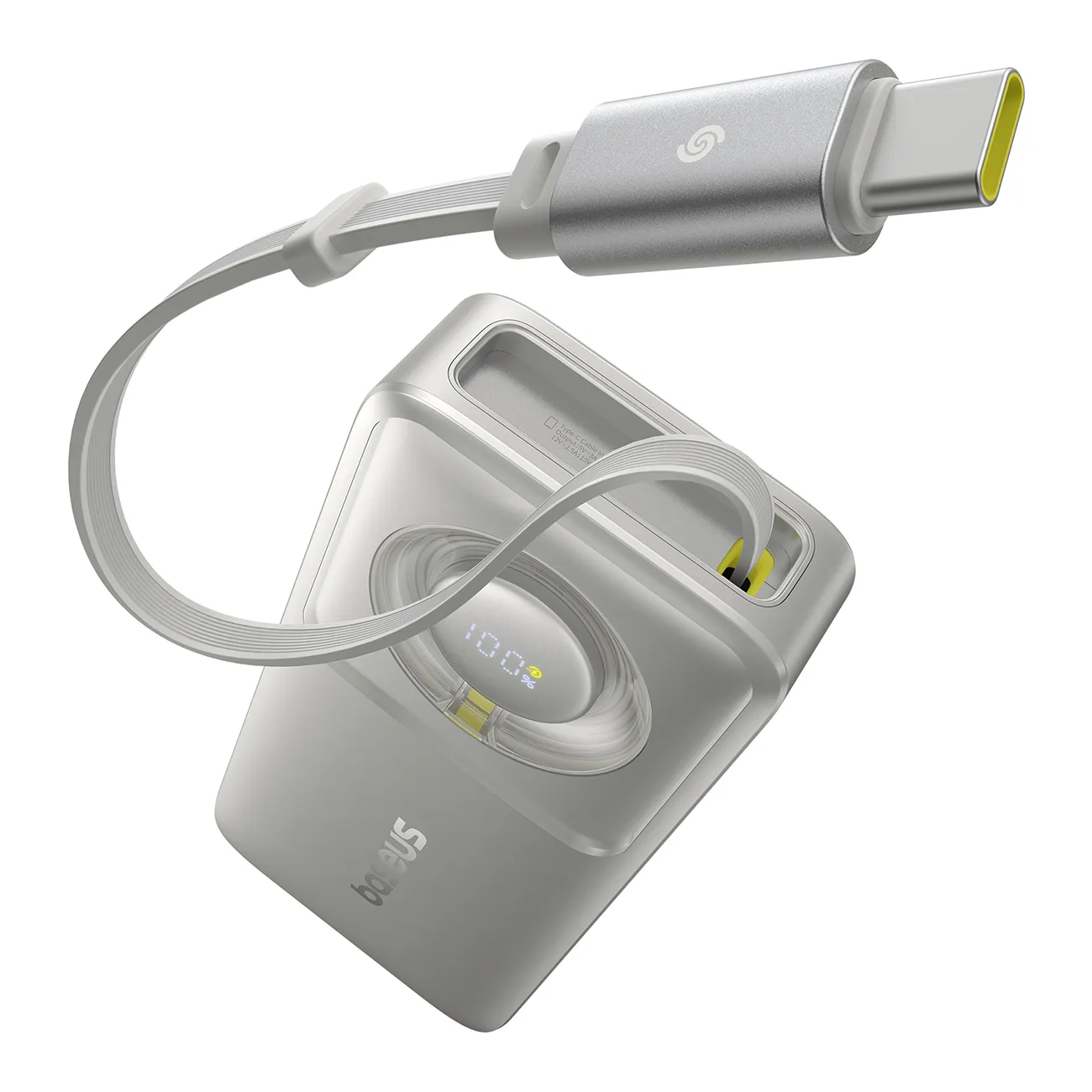 Powerbank Free2Pull 10000mAh 30W z portem USB-C i rozwijanym kablem USB-C - szary 2