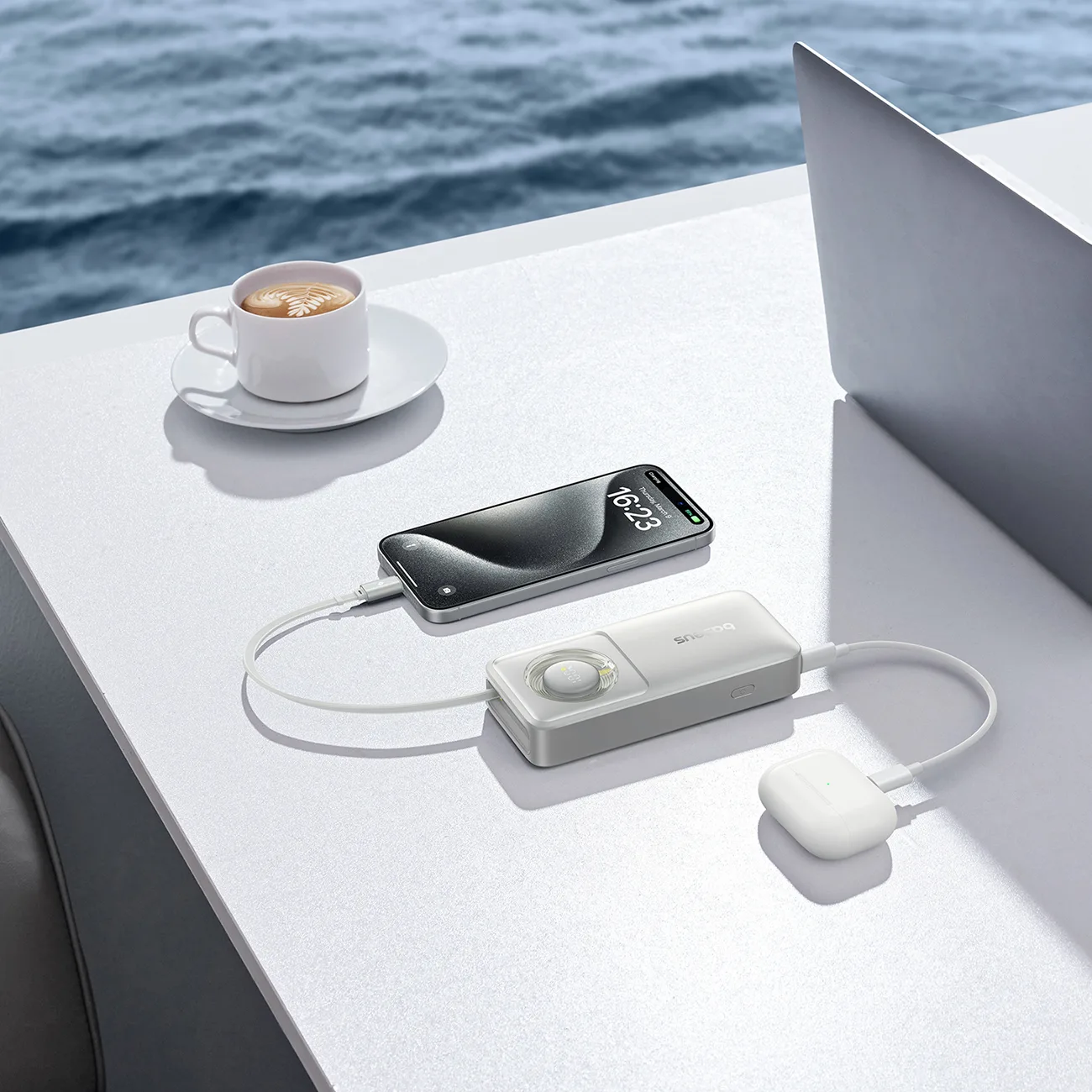 Powerbank Free2Pull 10000mAh 30W z portem USB-C i rozwijanym kablem USB-C - szary 8
