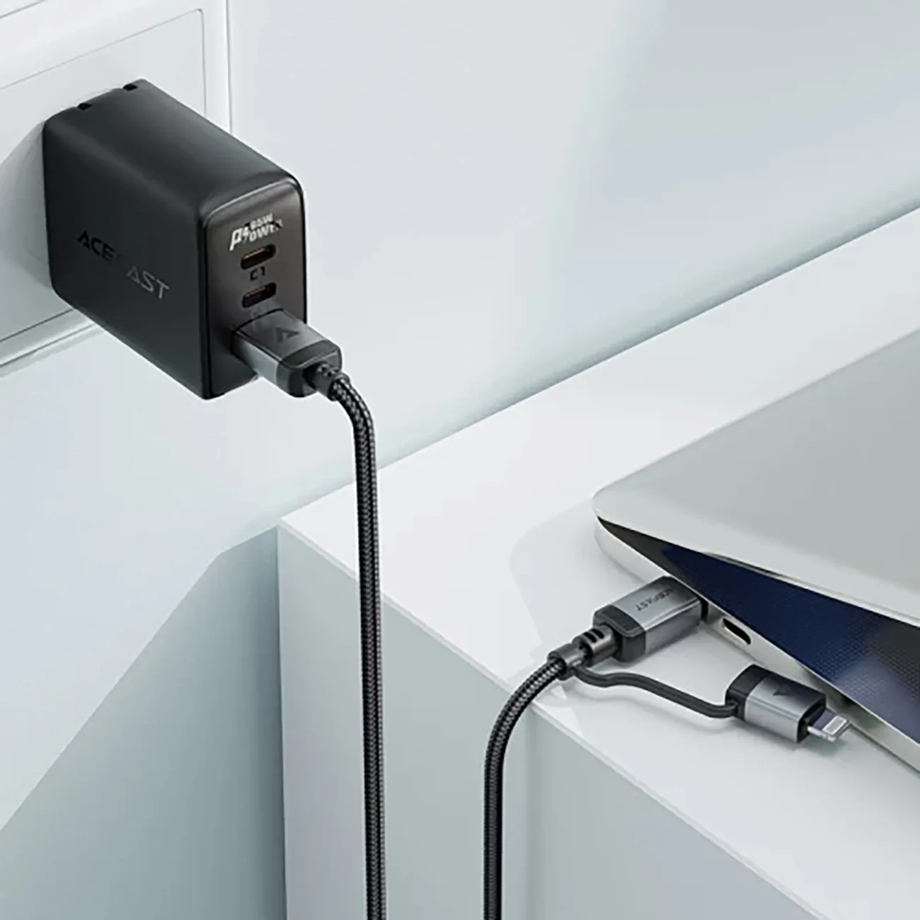 USB-C-zu-USB-C-/Lightning-Kabel 60 W, 480 Mb/s, 3 A, 1,2 m – schwarz 3