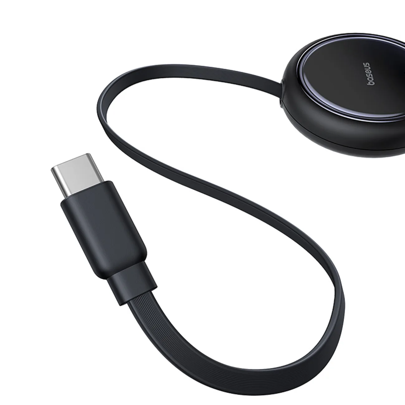 Cablu retractabil USB-C - 2 x USB-C Bright Mirror Series 100W 1m - Negru 3