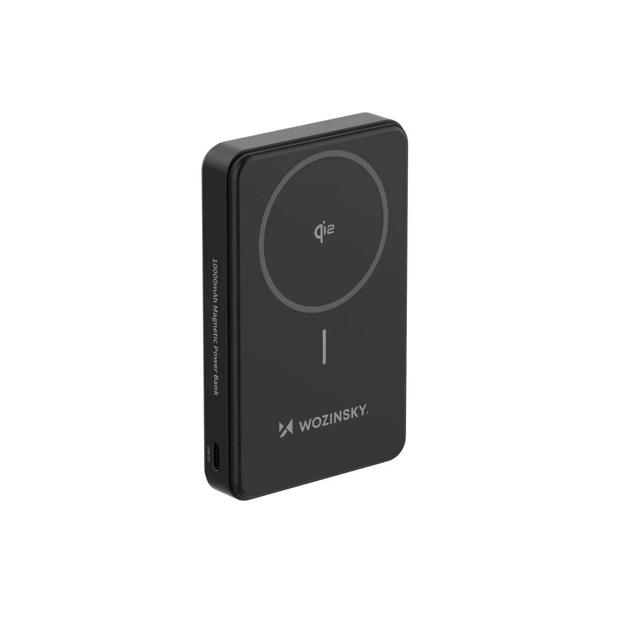 Qi2 10000 mAh mágneses powerbank USB-A és USB-C 22,5 W PD töltőportokkal – fekete