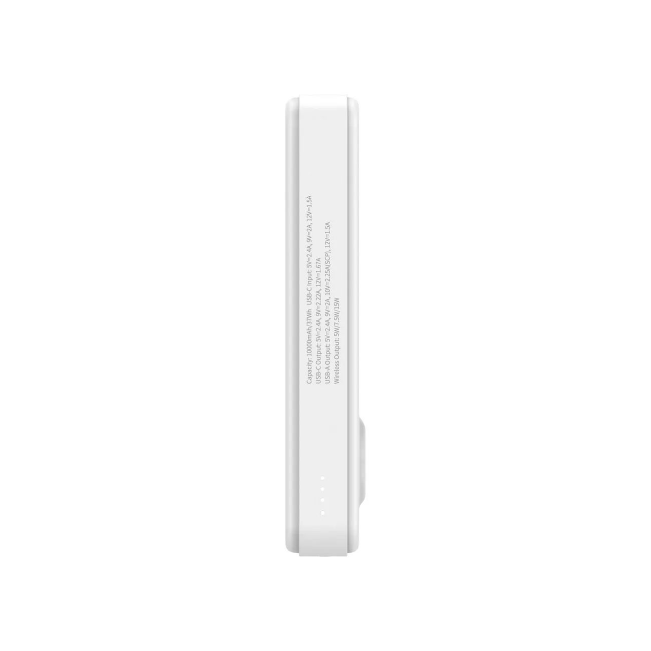 Qi2 10000mAh magnetska power bank s USB-A i USB-C 22,5W PD postoljem za punjenje - bijela 10