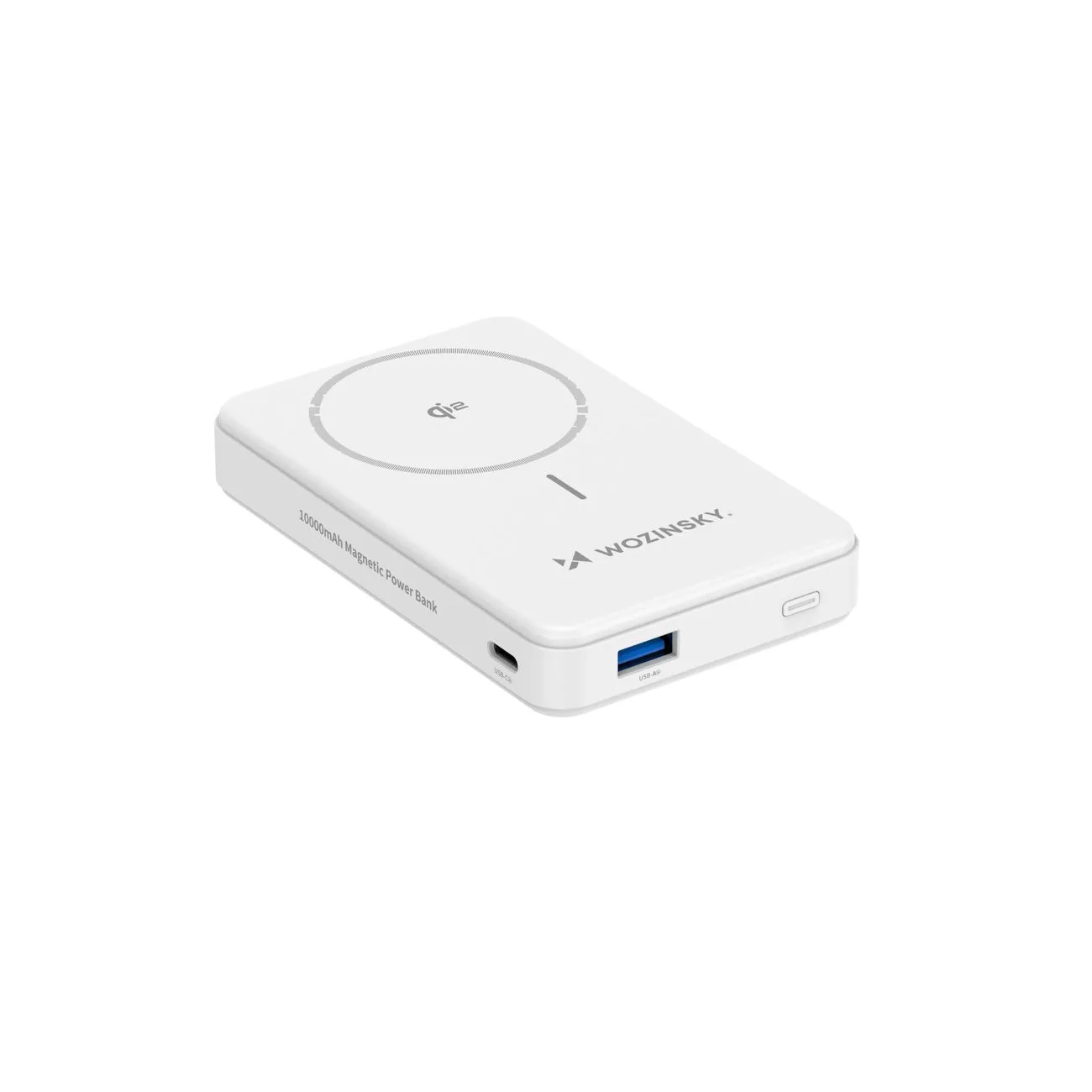 Qi2 10000mAh magnetska power bank s USB-A i USB-C 22,5W PD postoljem za punjenje - bijela 4