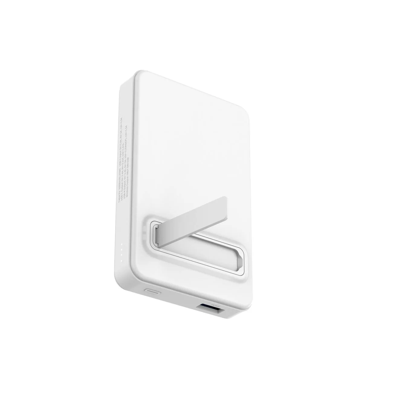 Qi2 10000mAh magnetska power bank s USB-A i USB-C 22,5W PD postoljem za punjenje - bijela 7