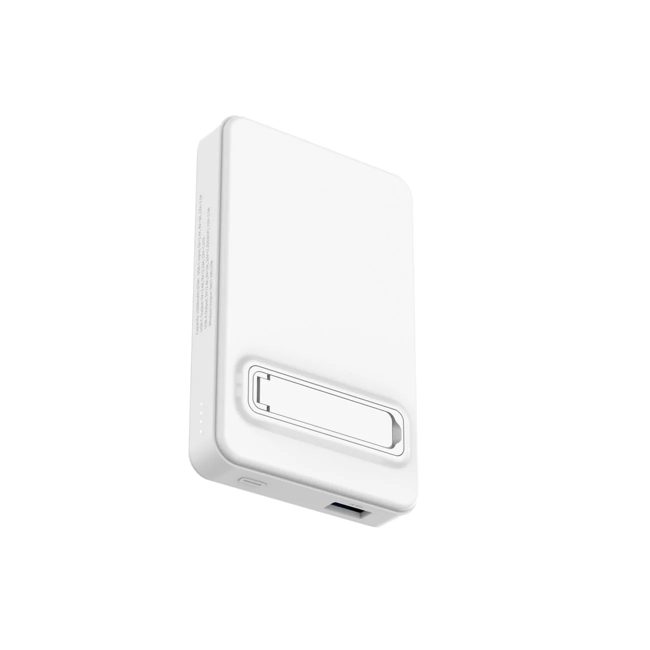 Qi2 10000mAh magnetska power bank s USB-A i USB-C 22,5W PD postoljem za punjenje - bijela 9