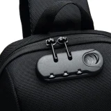 Plecak miejski Premium na jedno ramię antykradzieżowy z organizerem i USB - czarny 8