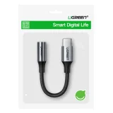 3.5 mm mini jack (female) to USB-C (male) headphone adapter, 10 cm - gray 3
