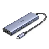 6-in-1-USB-C-Hub-Adapter – HDMI / USB-A / SD- & TF-Kartenleser – Grau