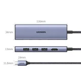 6-in-1-USB-C-Hub-Adapter – HDMI / USB-A / SD- & TF-Kartenleser – Grau 2