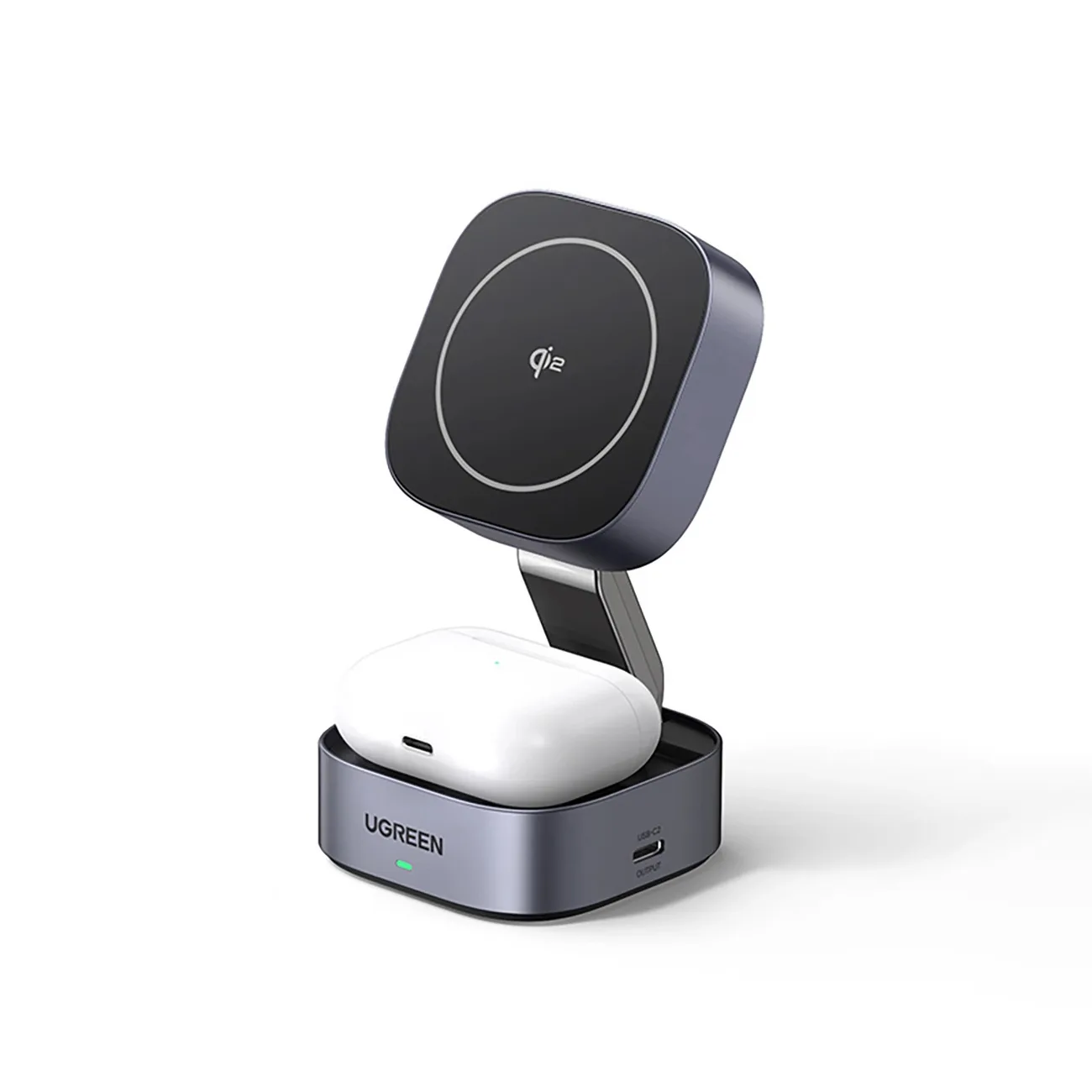 3 az 1-ben MagSafe Qi2 USB-C induktív töltő telefonhoz és fejhallgatóhoz - Fekete