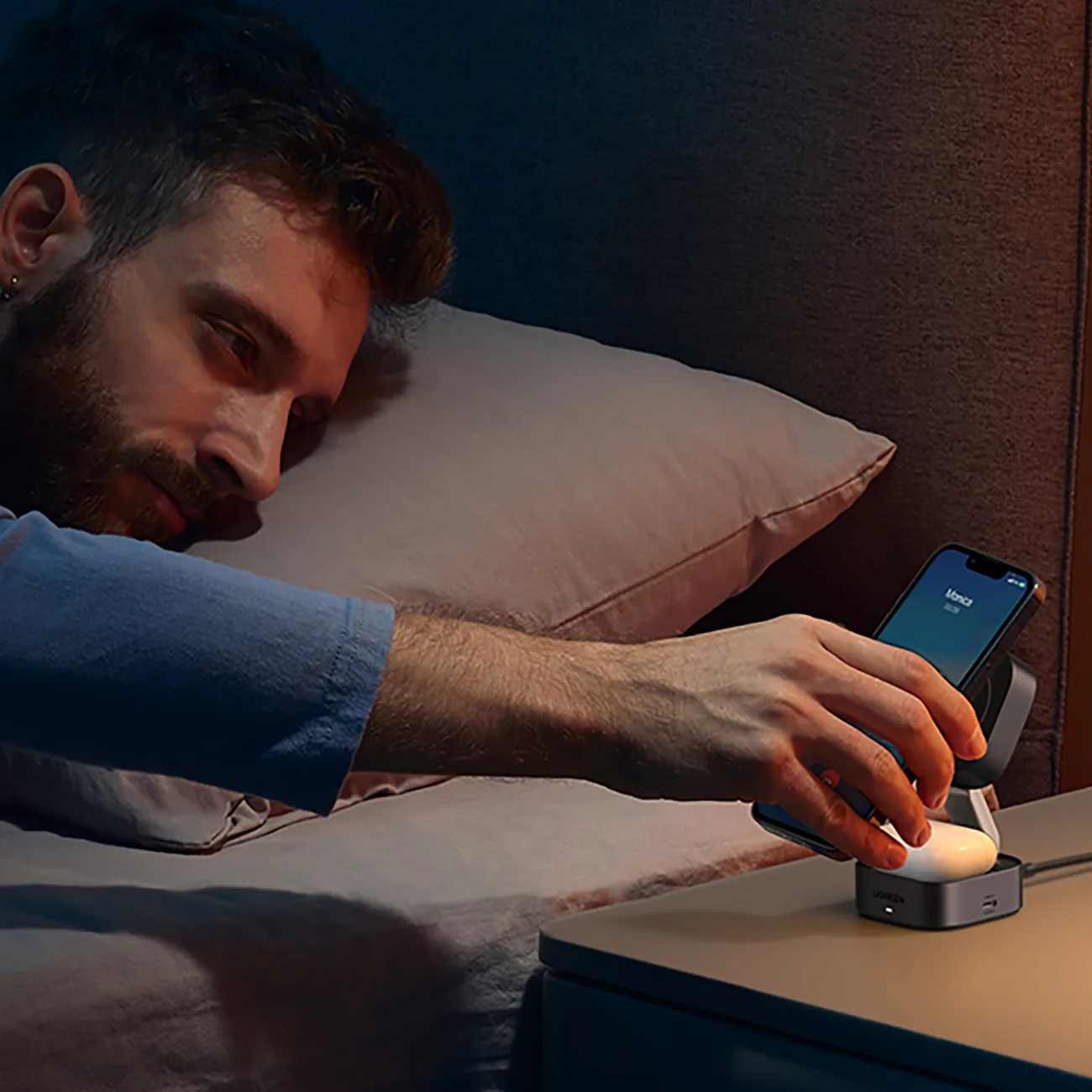 3 az 1-ben MagSafe Qi2 USB-C induktív töltő telefonhoz és fejhallgatóhoz - Fekete 4