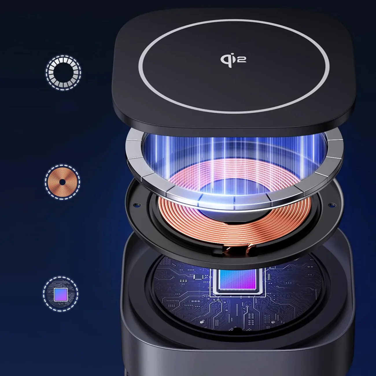 3 az 1-ben MagSafe Qi2 USB-C induktív töltő telefonhoz és fejhallgatóhoz - Fekete 9