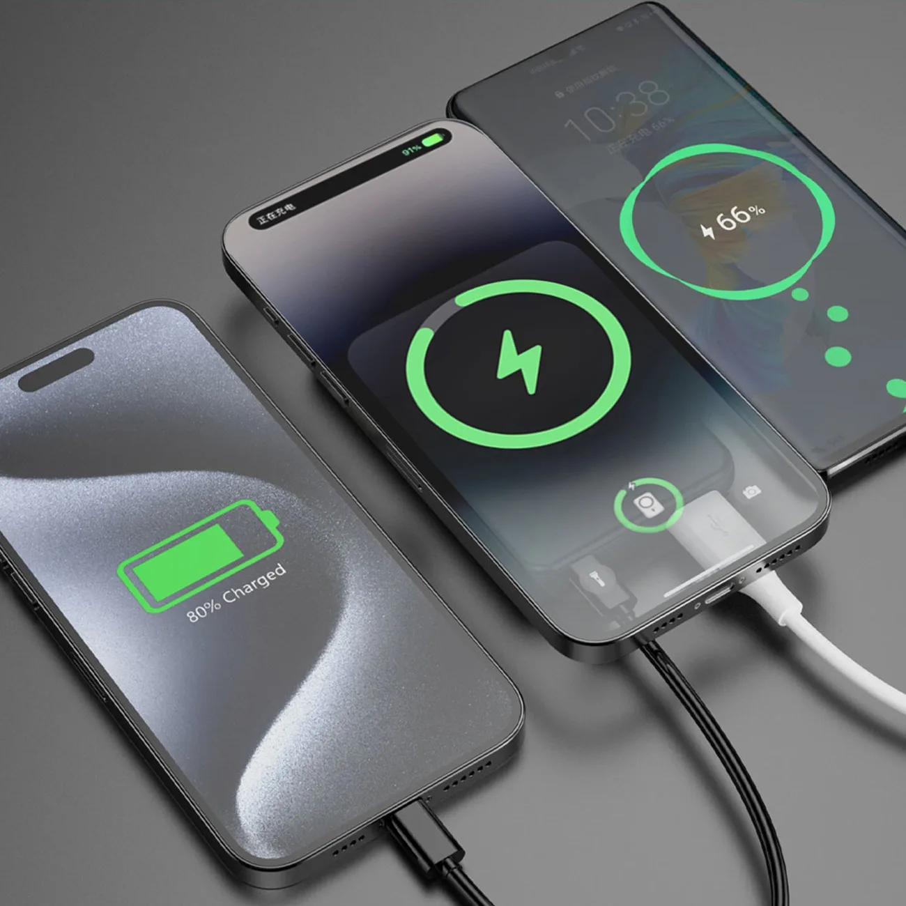 K14S+ 10000mAh Power Bank with 20W USB-A / USB-C / MagSafe Stand - Black 5
