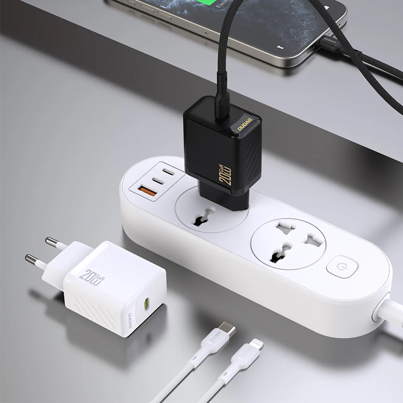 PD20W GaN USB-C zidni punjač - crni 3