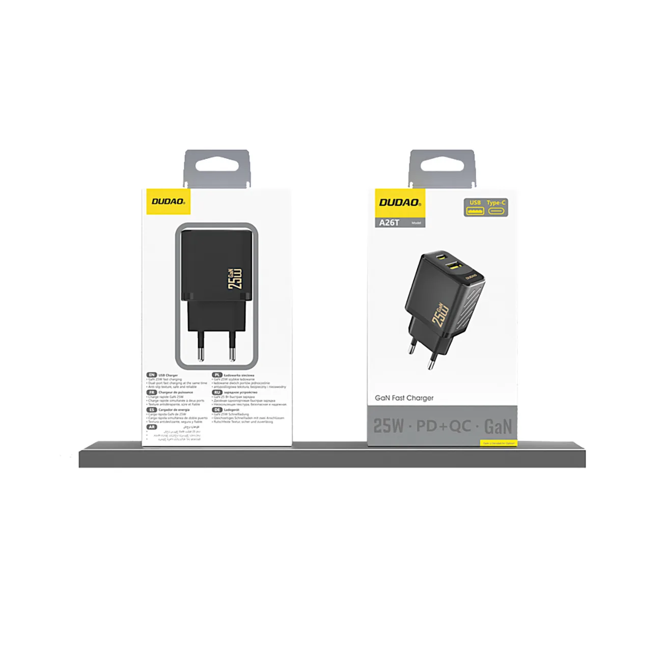 25 W-os USB-A/USB-C gyors fali töltő – fekete 4