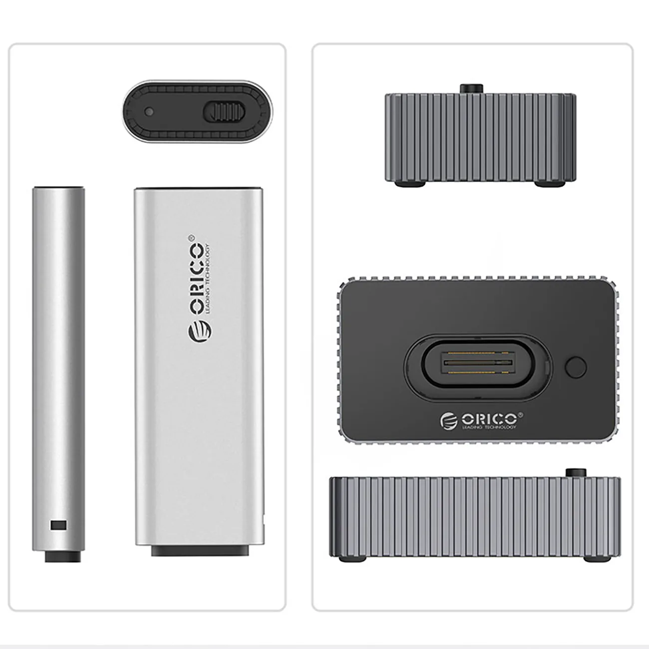 IT18C3 docking station for M.2 NVMe / SATA drives - gray 2