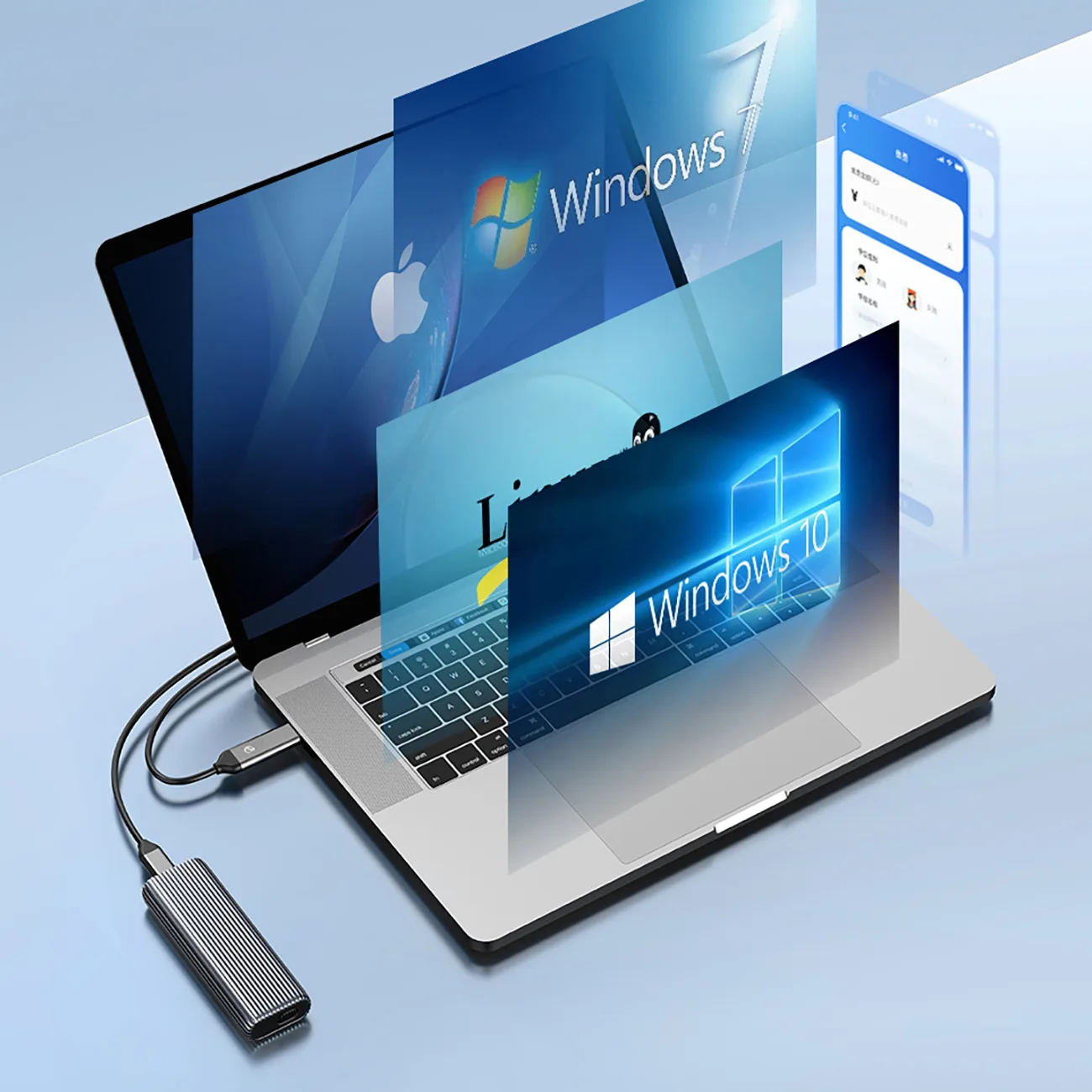 Carcasă pentru unitate AM2C3-G2 M.2 NVMe USB-C - gri 3