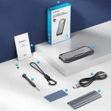 OXS2C3-G2 megerősített taktikai M.2 NVMe / SATA SSD USB-C meghajtó tok - szürke 4