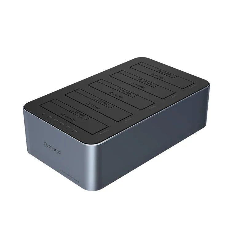 6656C3-C dokkolóállomás offline klónozási funkcióval, 5 db 2,5'' / 3,5'' SATA HDD / SSD meghajtóhoz – szürke