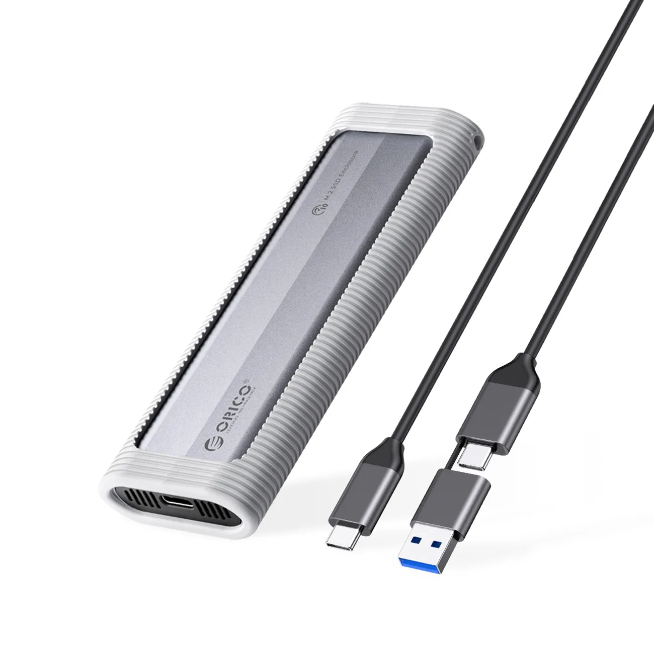 AXM2-G2-V1 M.2 NVMe USB-C / USB-A – USB-C 10 Gb/s meghajtóház – szürke