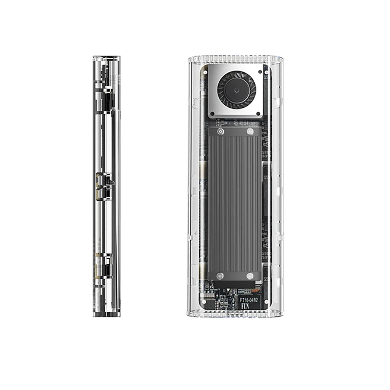 TCM2-G20 M.2 NVMe USB-C 3.2 20 Gb/s puzdro na disk – strieborné-priehľadné 3