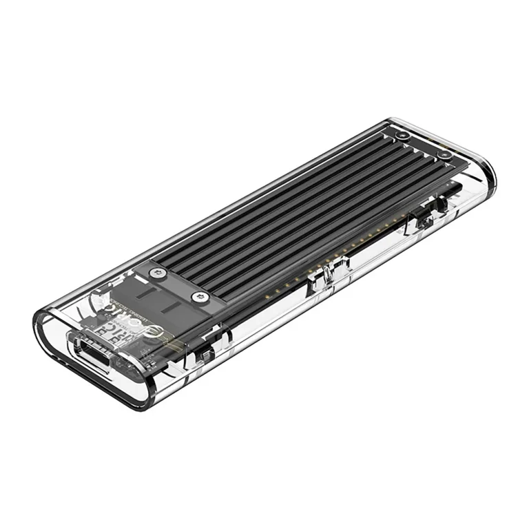 TCM2-C3 M.2 NVMe – USB-C 10 Gb/s meghajtóház – fekete és átlátszó