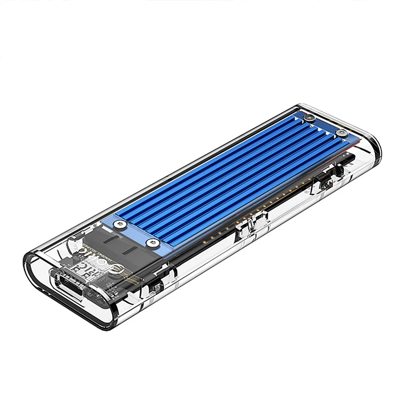 TCM2-C3 M.2 NVMe – USB-C 10 Gb/s ház – kék-átlátszó