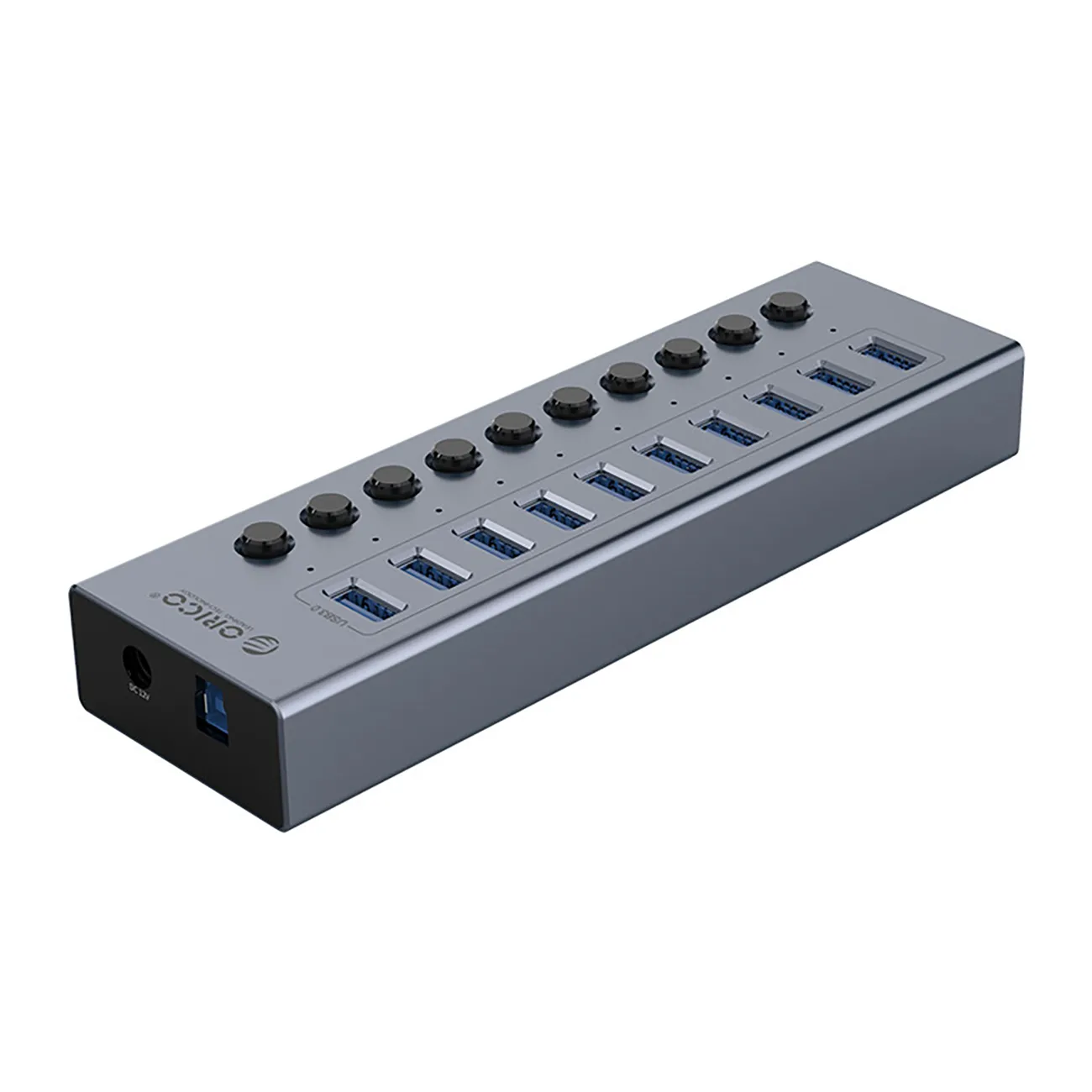 Rozbočovač BT2U3-10AB s 10 portmi USB-A – sivý