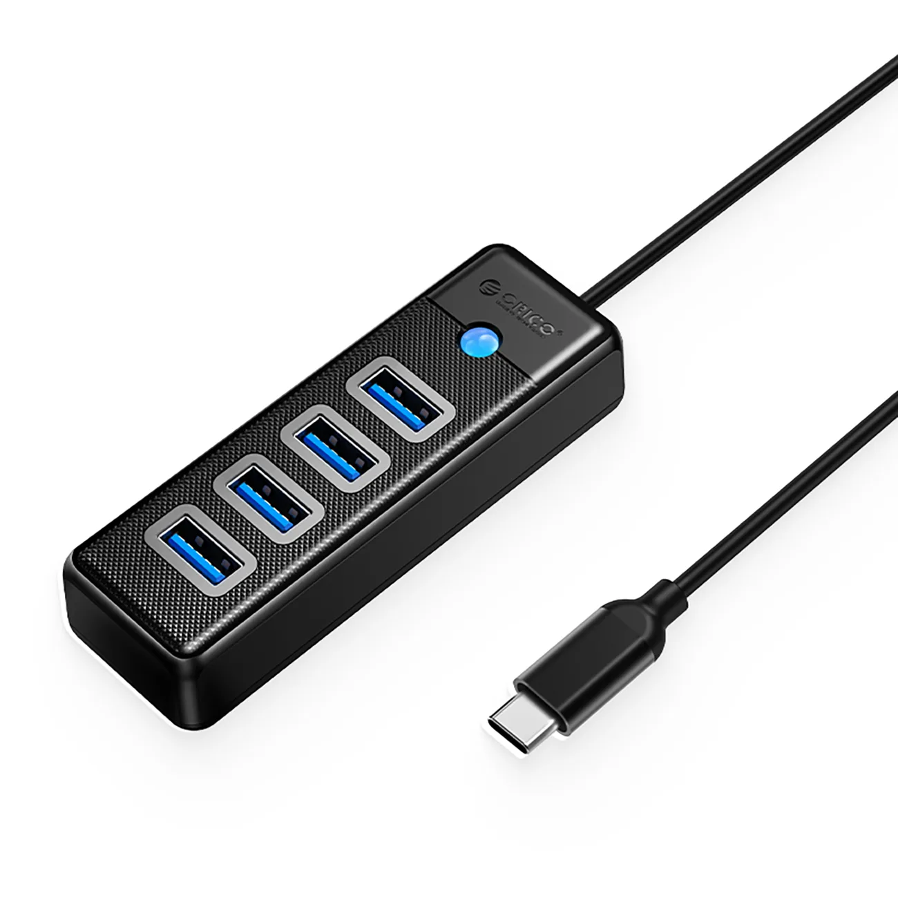 PW4U-C3 USB-C hub – 4x USB-A – fekete