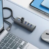 PDD4U-U3 4x USB-A-Splitter-Hub – Grau 3