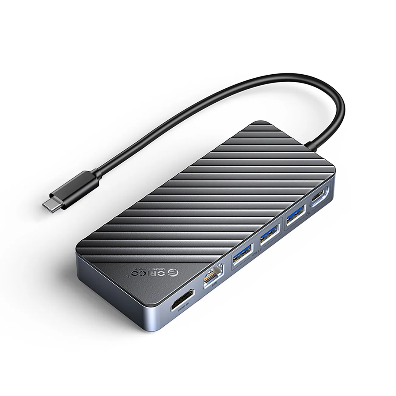 OM28PR-G2 dokkolóállomás hub M.2 meghajtórekeszel, USB-C–USB-A, USB-C, HDMI, Ethernet – fekete