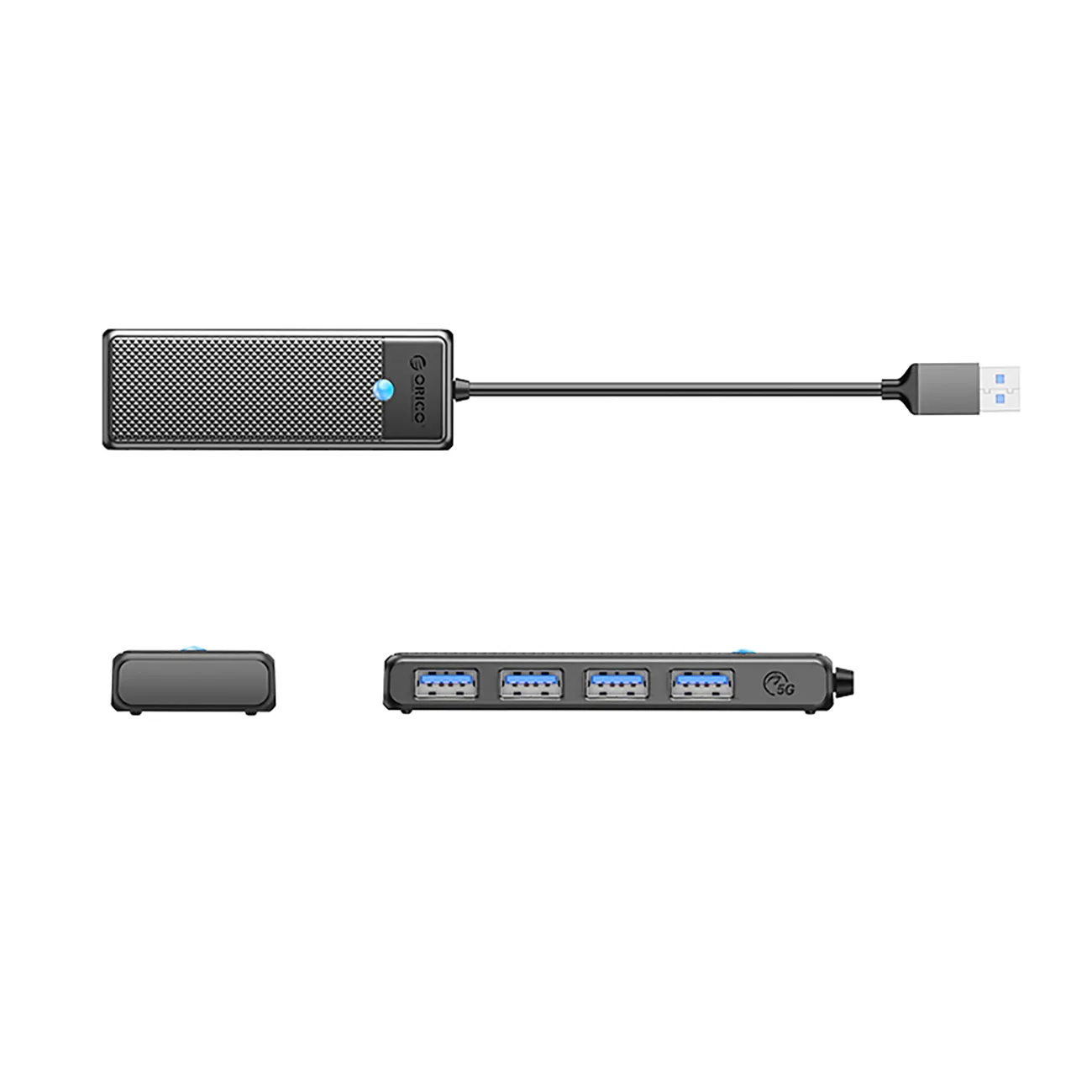 PAPW4A-C3 Hub, 4x USB-A elosztó - fekete 2