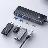 PAPW2AC-C3 hub, USB-C–USB-A elosztó – fekete 3