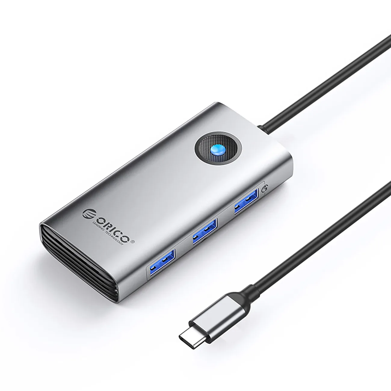PW11-6P hub: USB-C–USB-A, USB-C, HDMI-elosztó – szürke