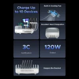 DUK-10P-V1 Intelligente Ladestation für Smartphones und Tablets, 10x USB-A – Weiß 4