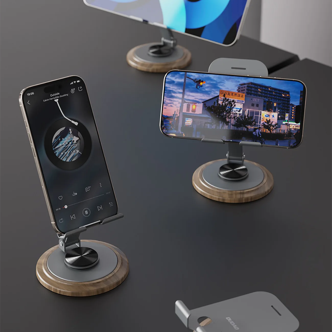 Suport metalic pentru telefon cu rotire la 360 de grade - gri 11