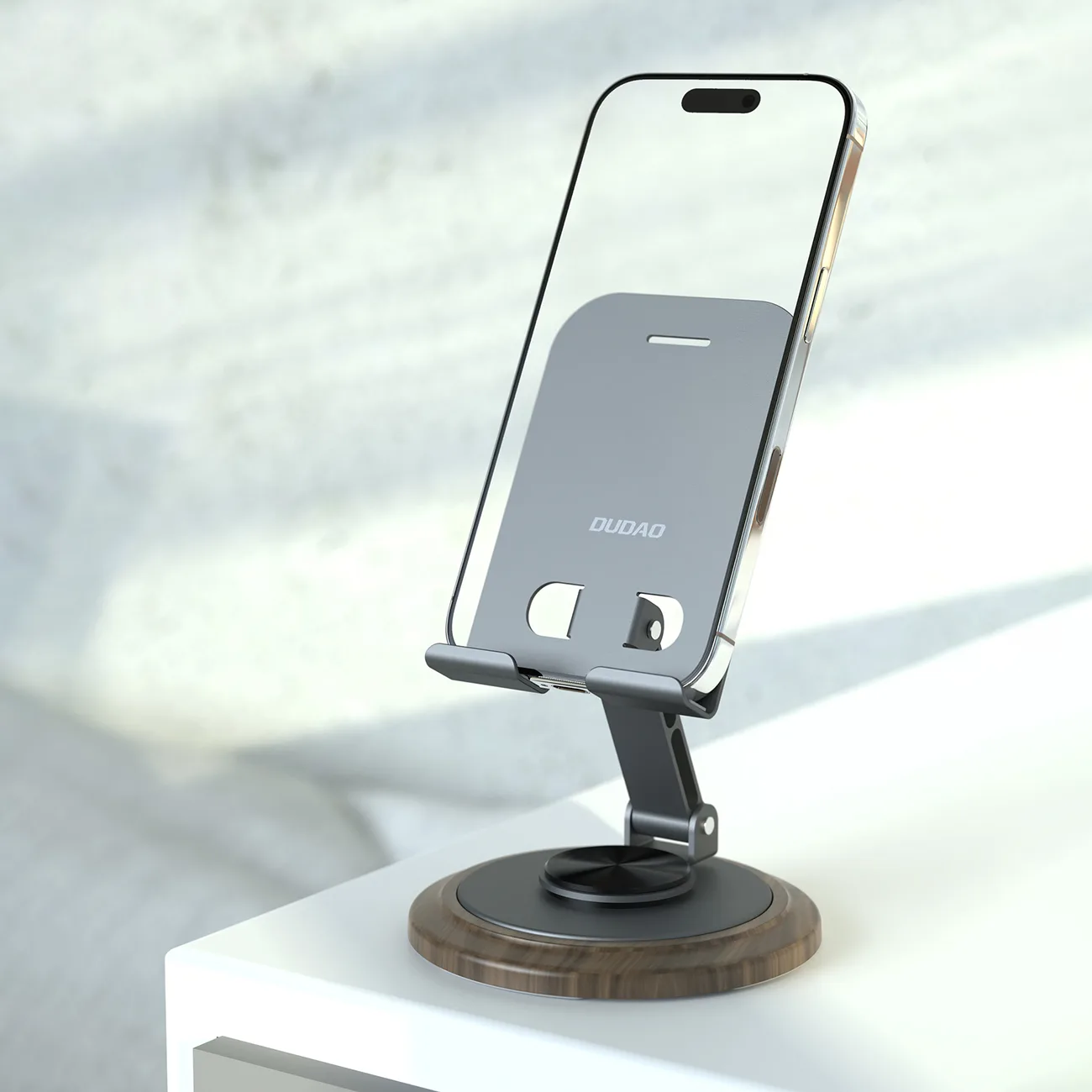 Suport metalic pentru telefon cu rotire la 360 de grade - gri 4