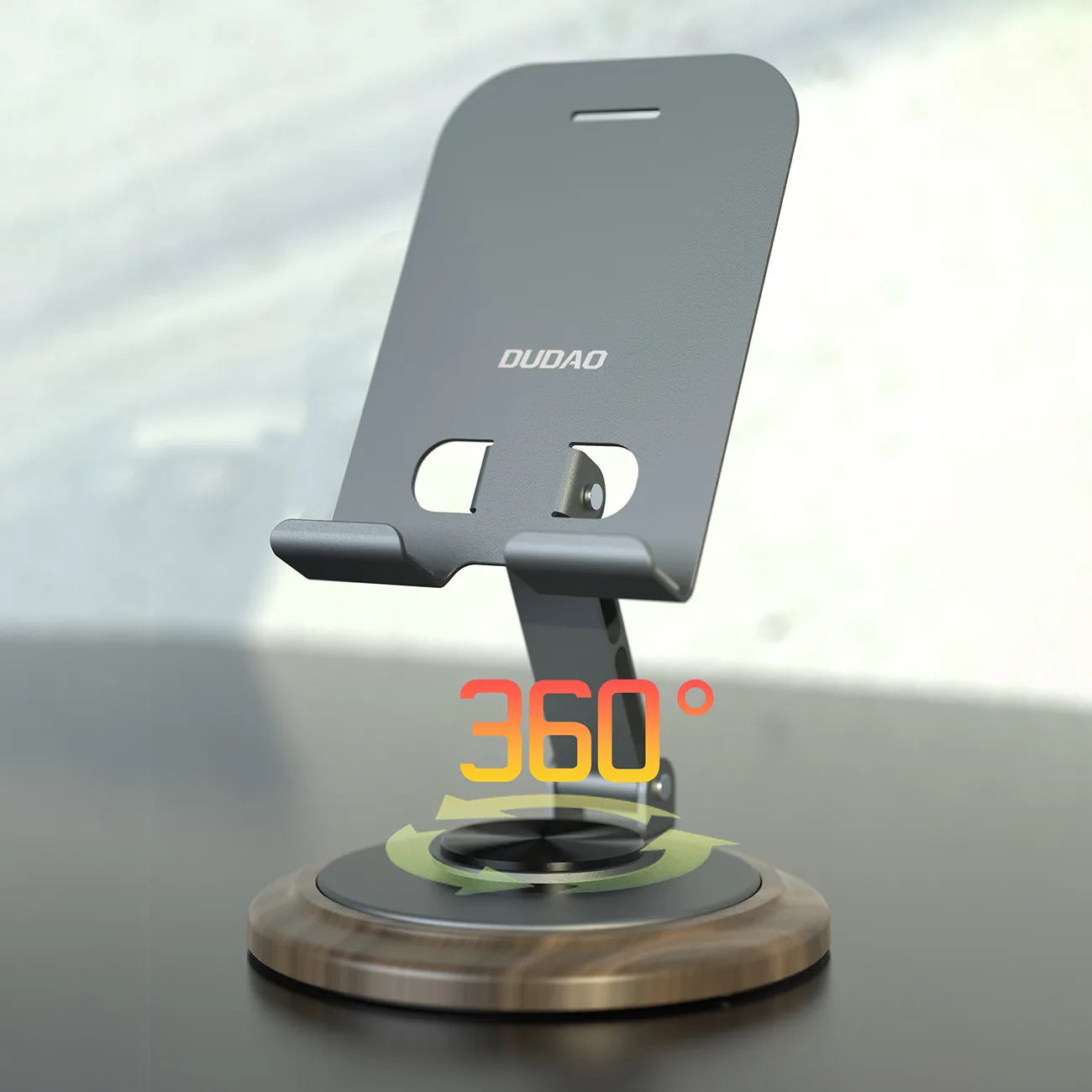 Suport metalic pentru telefon cu rotire la 360 de grade - gri 5