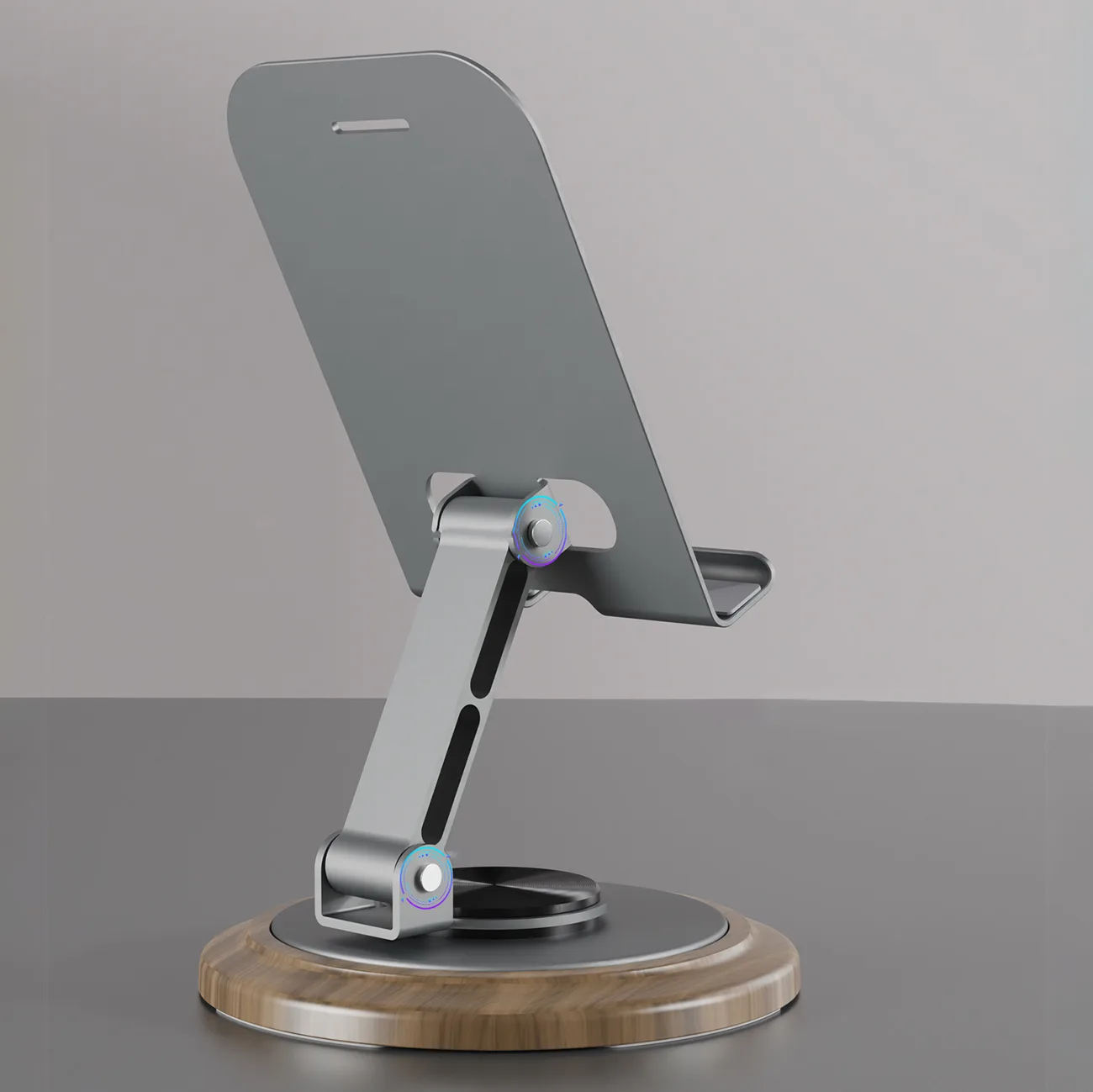 Suport metalic pentru telefon cu rotire la 360 de grade - gri 6