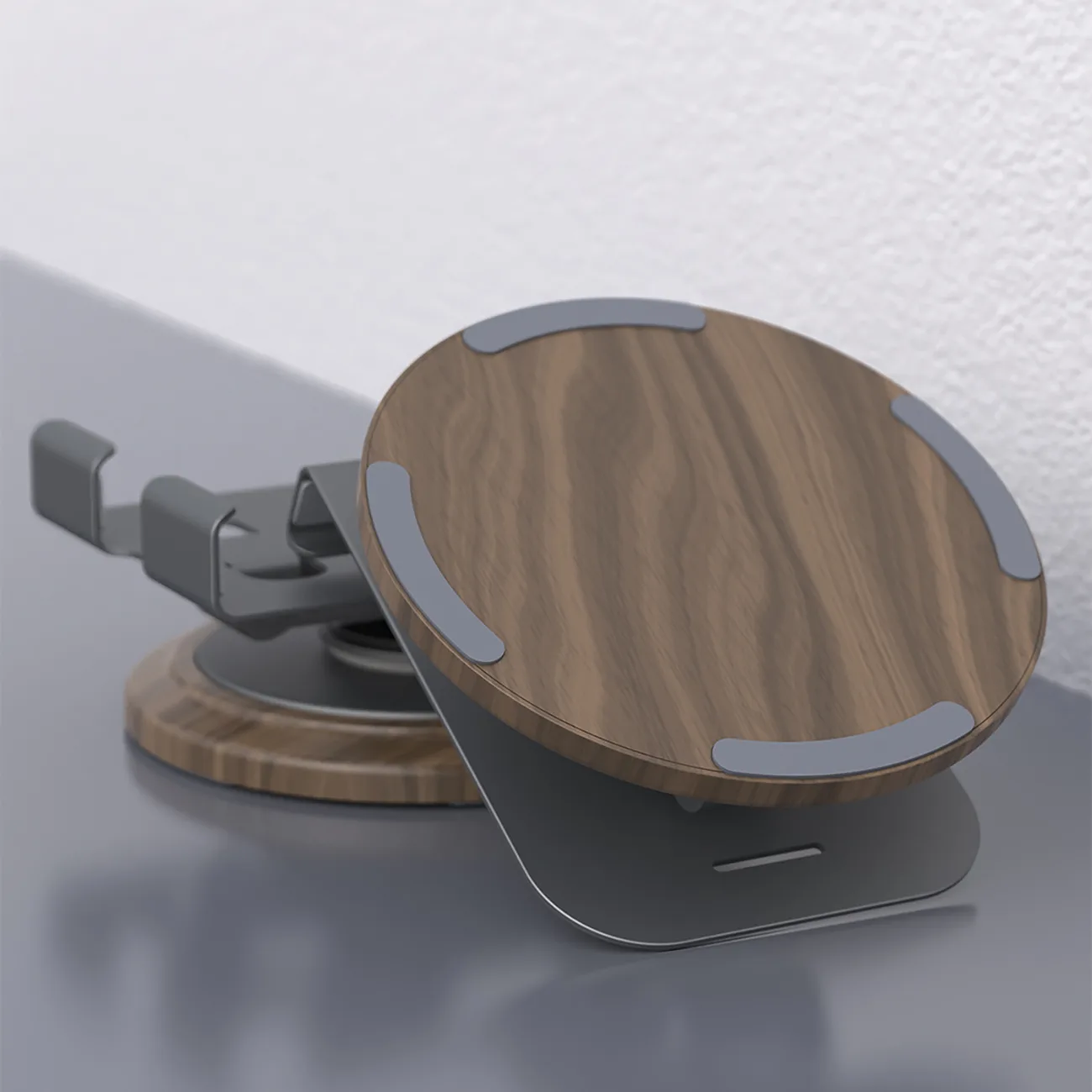 Suport metalic pentru telefon cu rotire la 360 de grade - gri 7