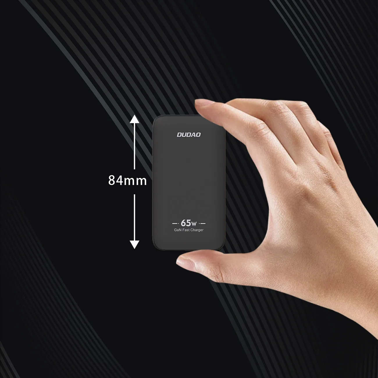 Ultra-thin GaN 65W Travel Wall Charger USB-A USB-C PD EU / US - Black 2
