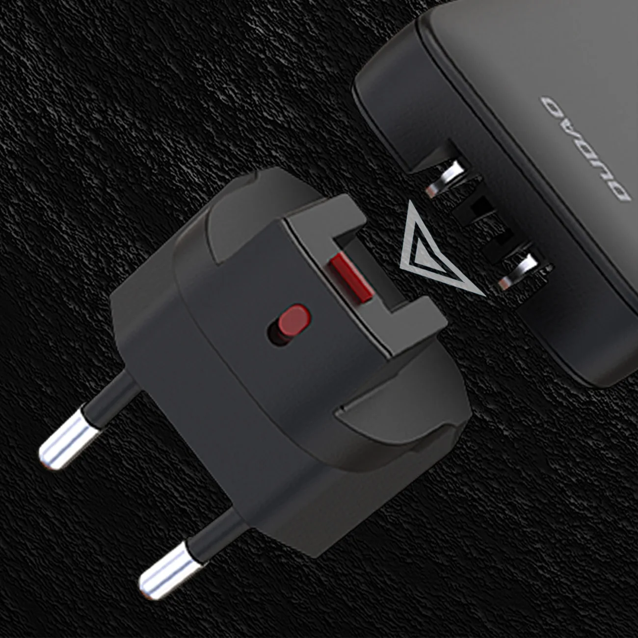 Ultravékony GaN 65 W-os utazó fali töltő USB-A USB-C PD EU / US – fekete 3