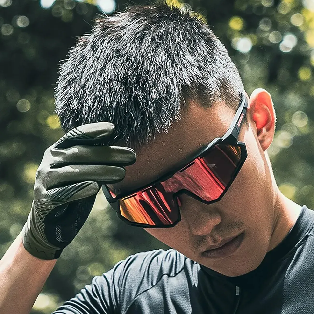 Gepolsterte Fahrradhandschuhe, Größe L – grün und schwarz 10