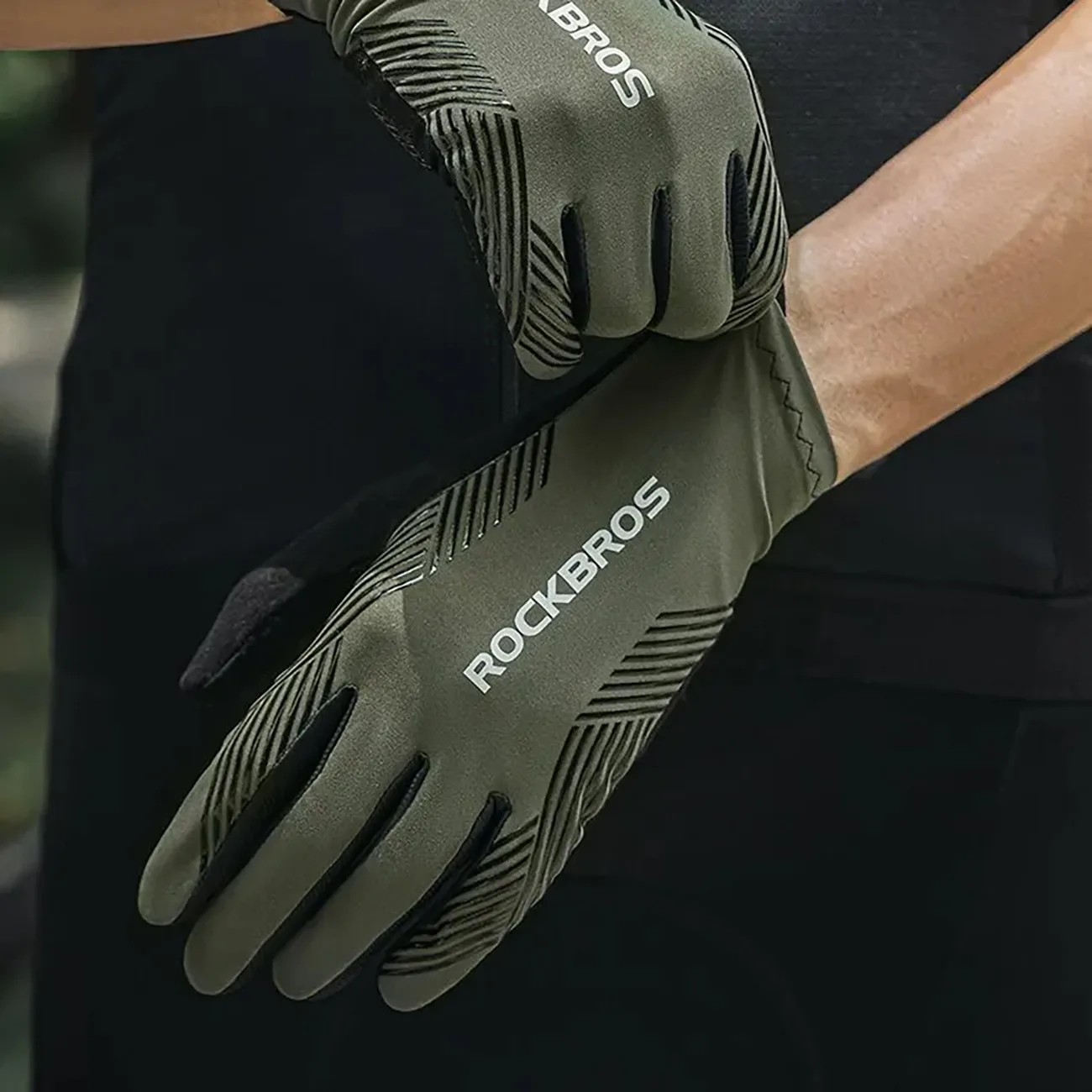 Gepolsterte Fahrradhandschuhe, Größe L – grün und schwarz 5