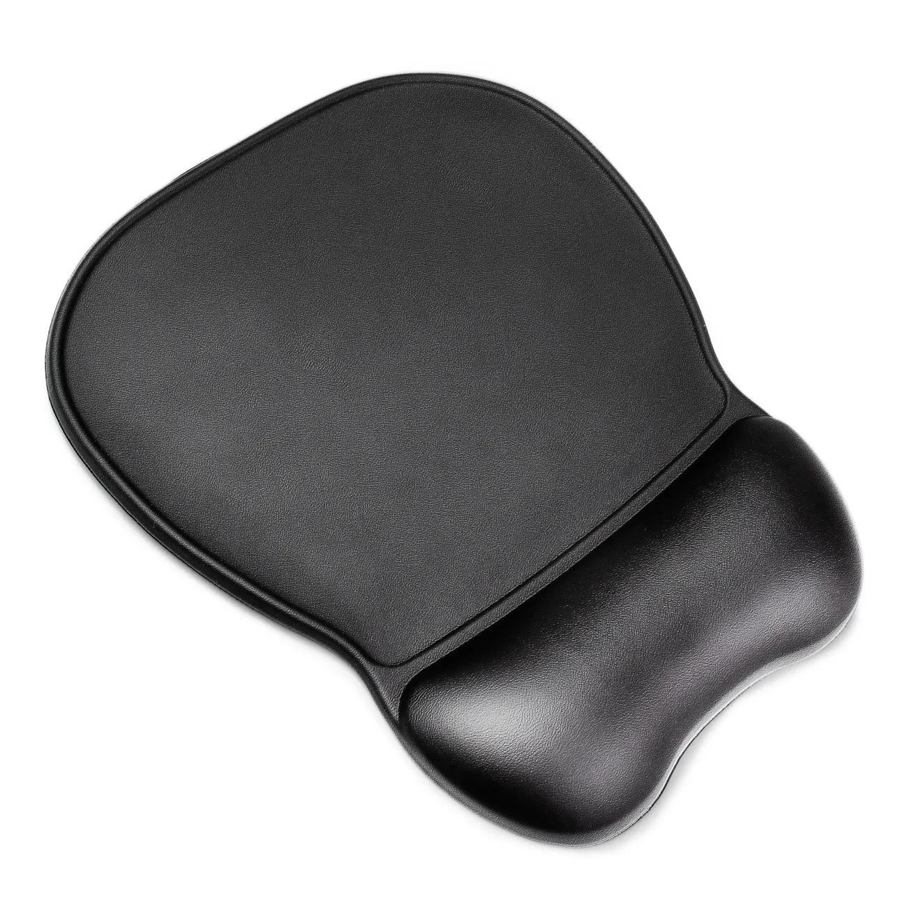 Ergonomski podlog za miš i naslon za zapešće, gel, ekokoža, veliki, neklizajući - crni